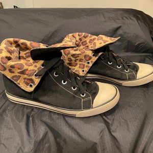 Leopard Coach high top tennis shoes